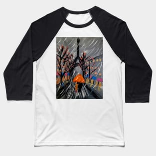 Couple window shopping in Paris in the rain Baseball T-Shirt